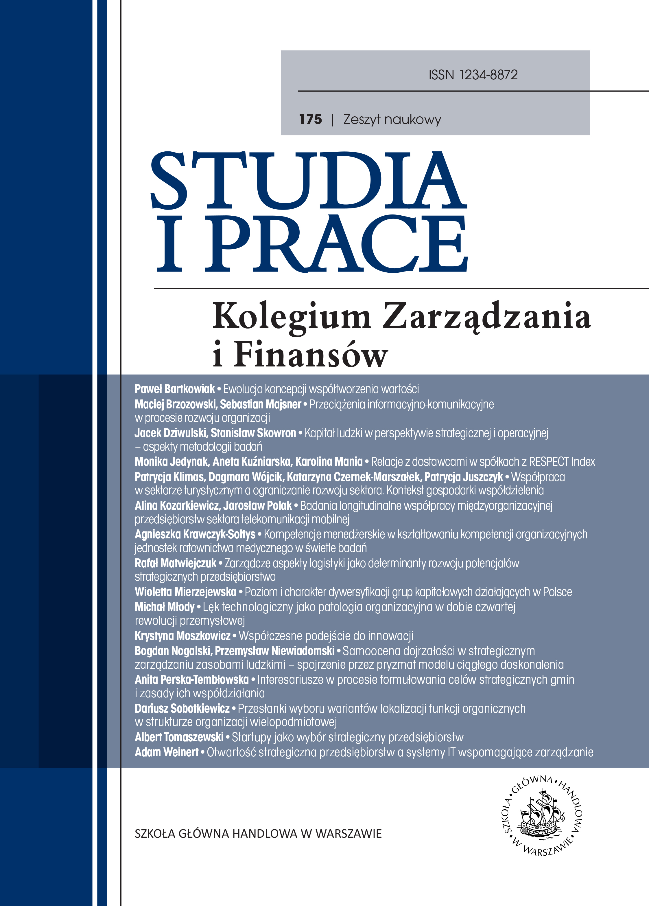 					View No. 175 (2019): Studia i Prace
				