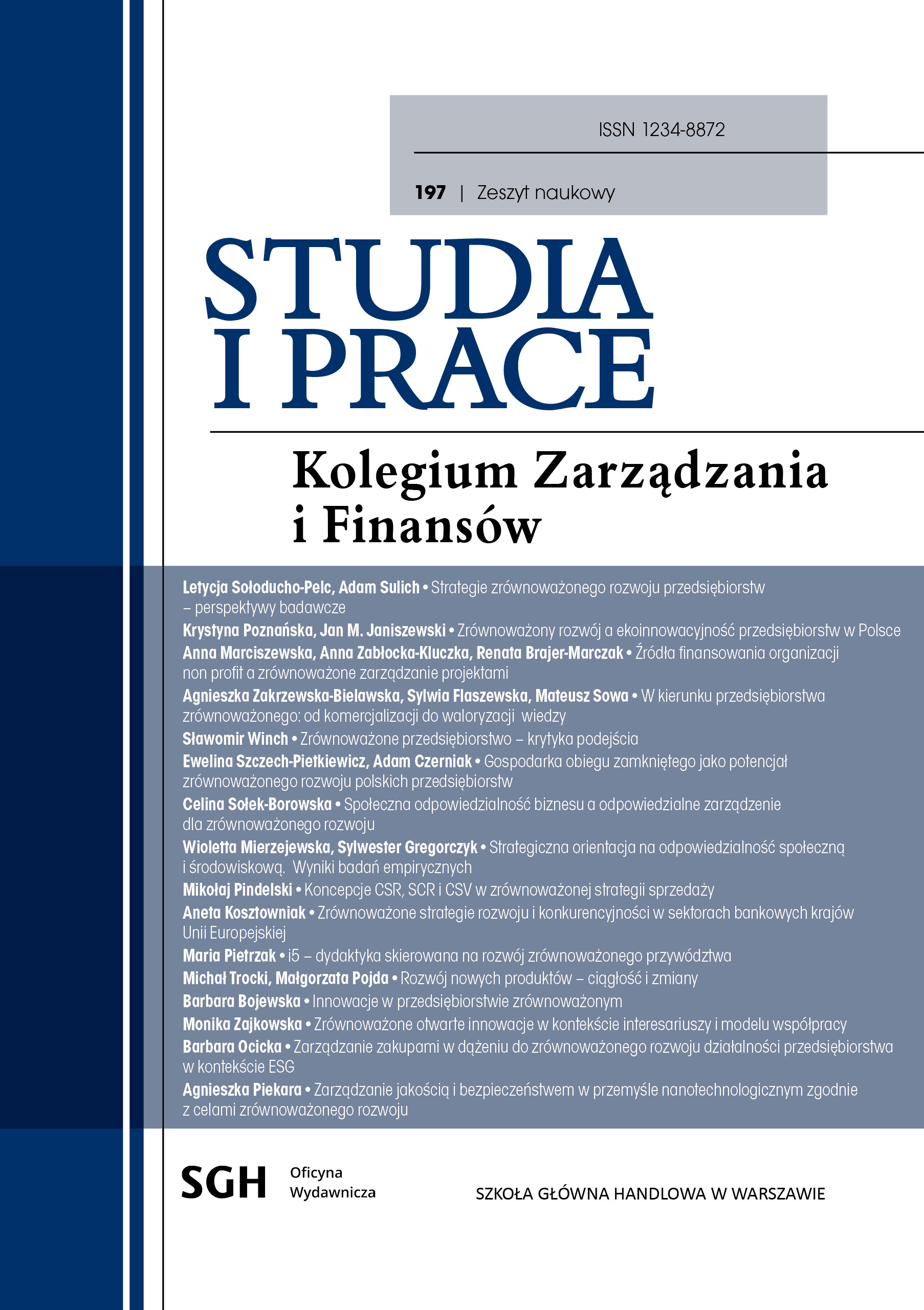 					View No. 197 (2024): Studia i Prace
				