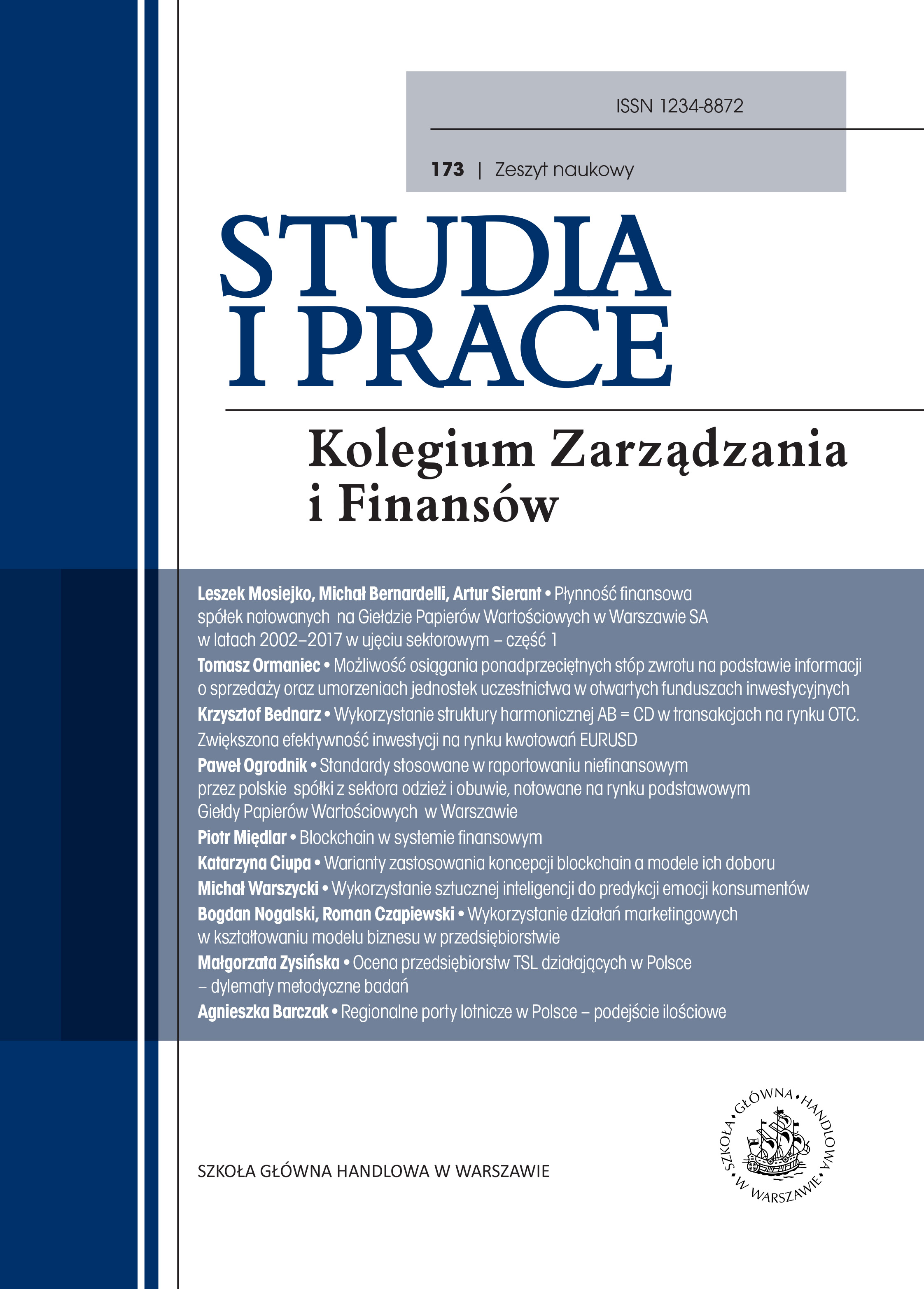 					View No. 173 (2019): Studia i Prace
				