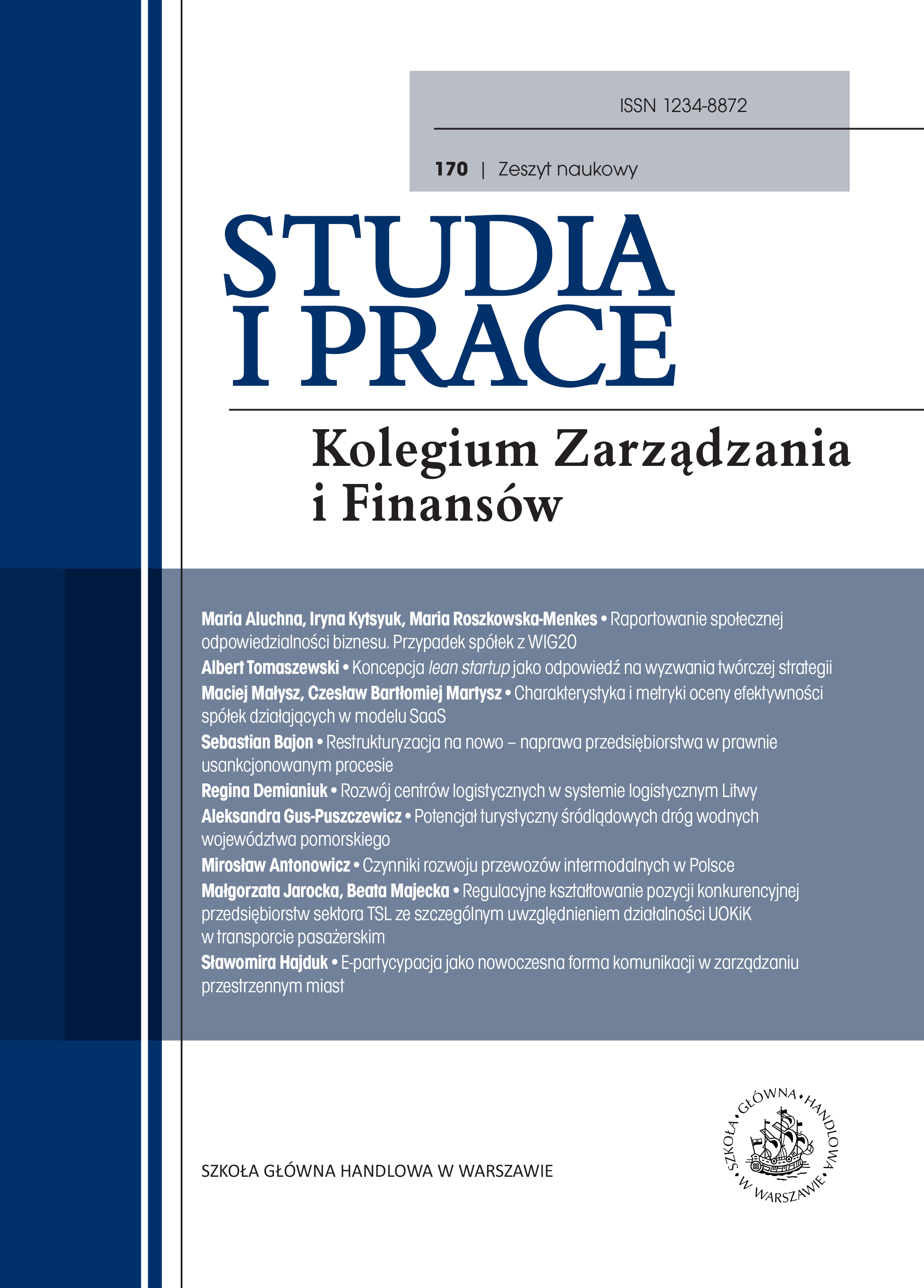 					View No. 170 (2018): Studia i Prace
				