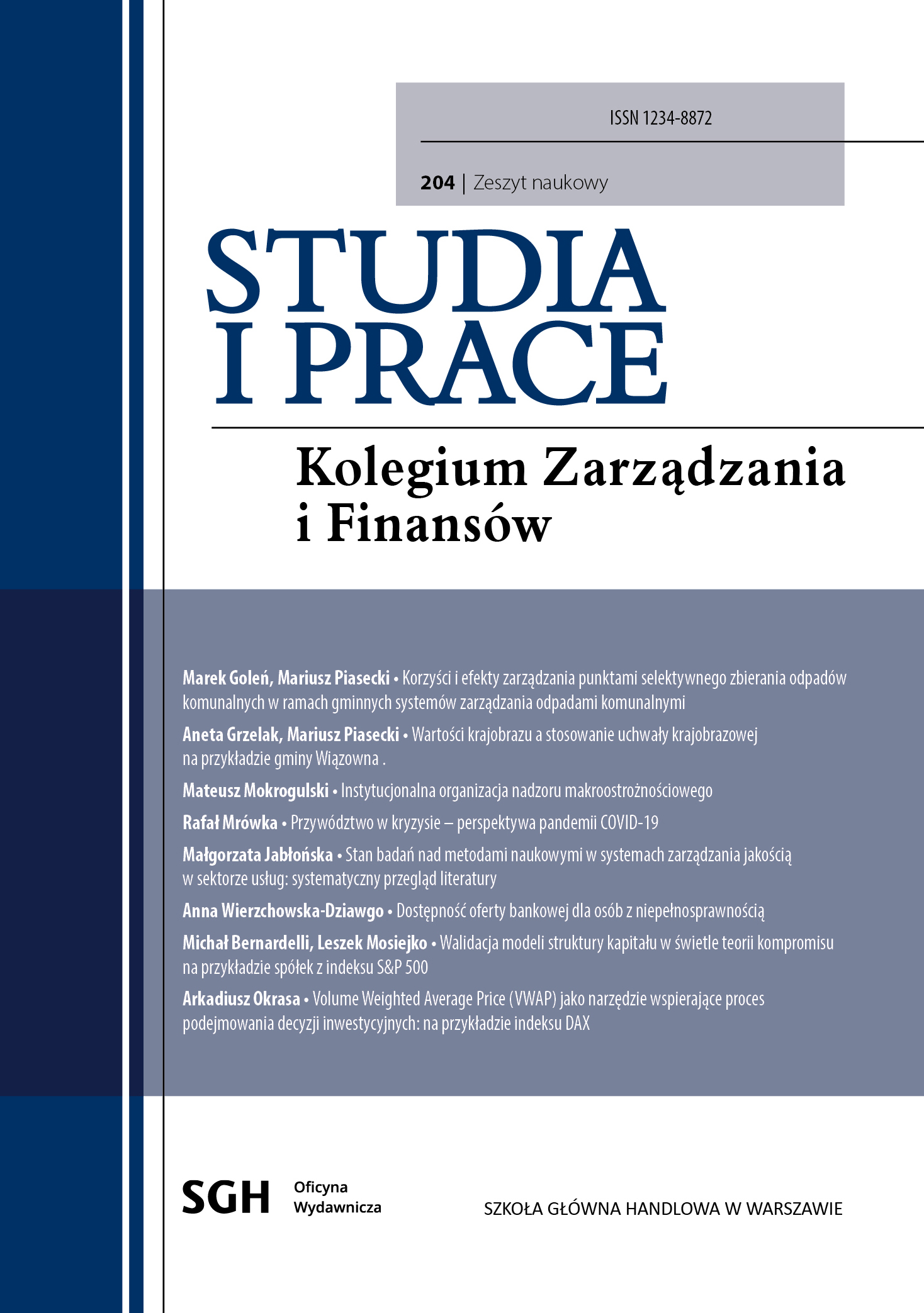 					Pokaż  Nr 204 (2025): Studia i Prace
				