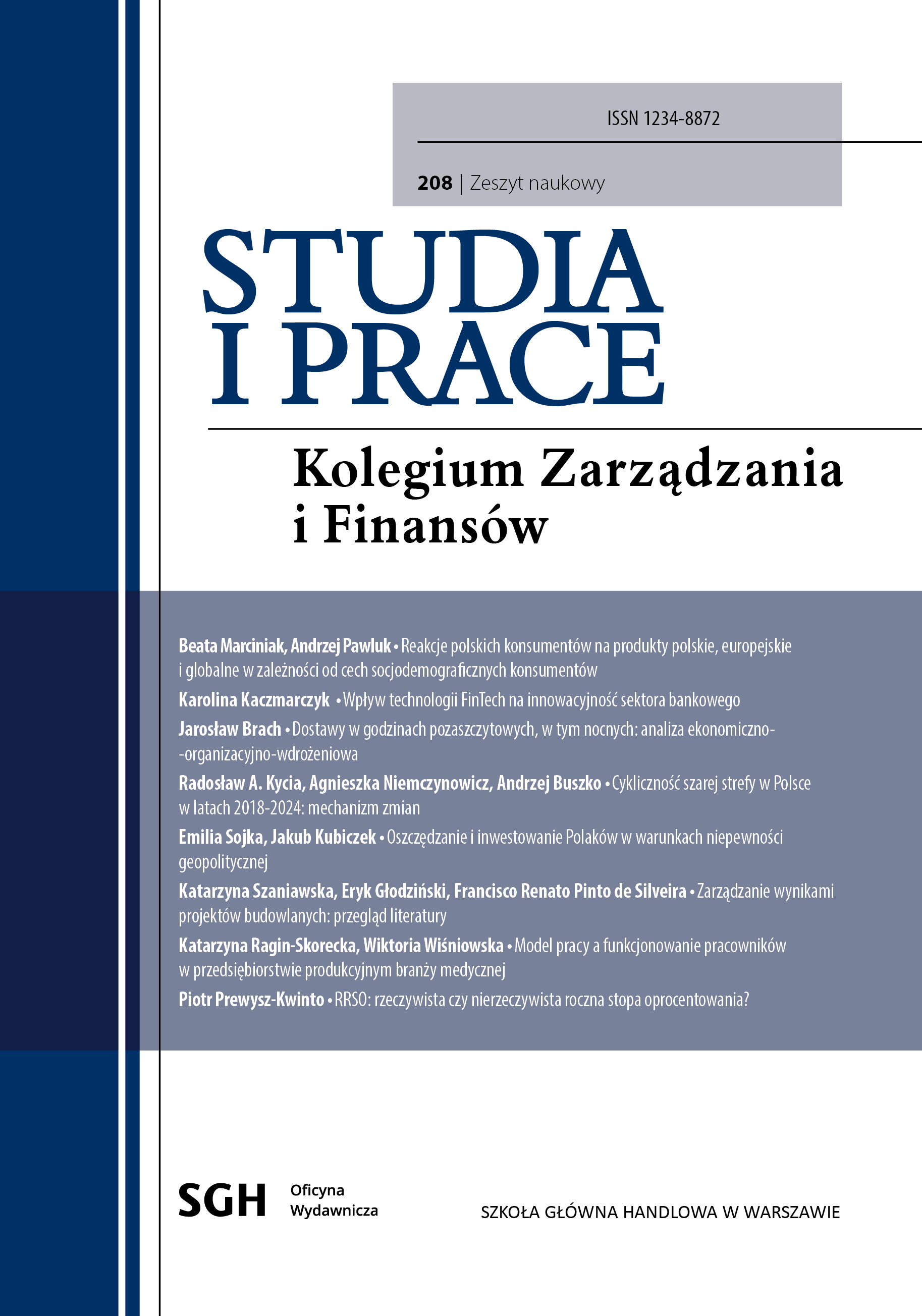 					Pokaż  Nr 208 (2026): Studia i Prace
				