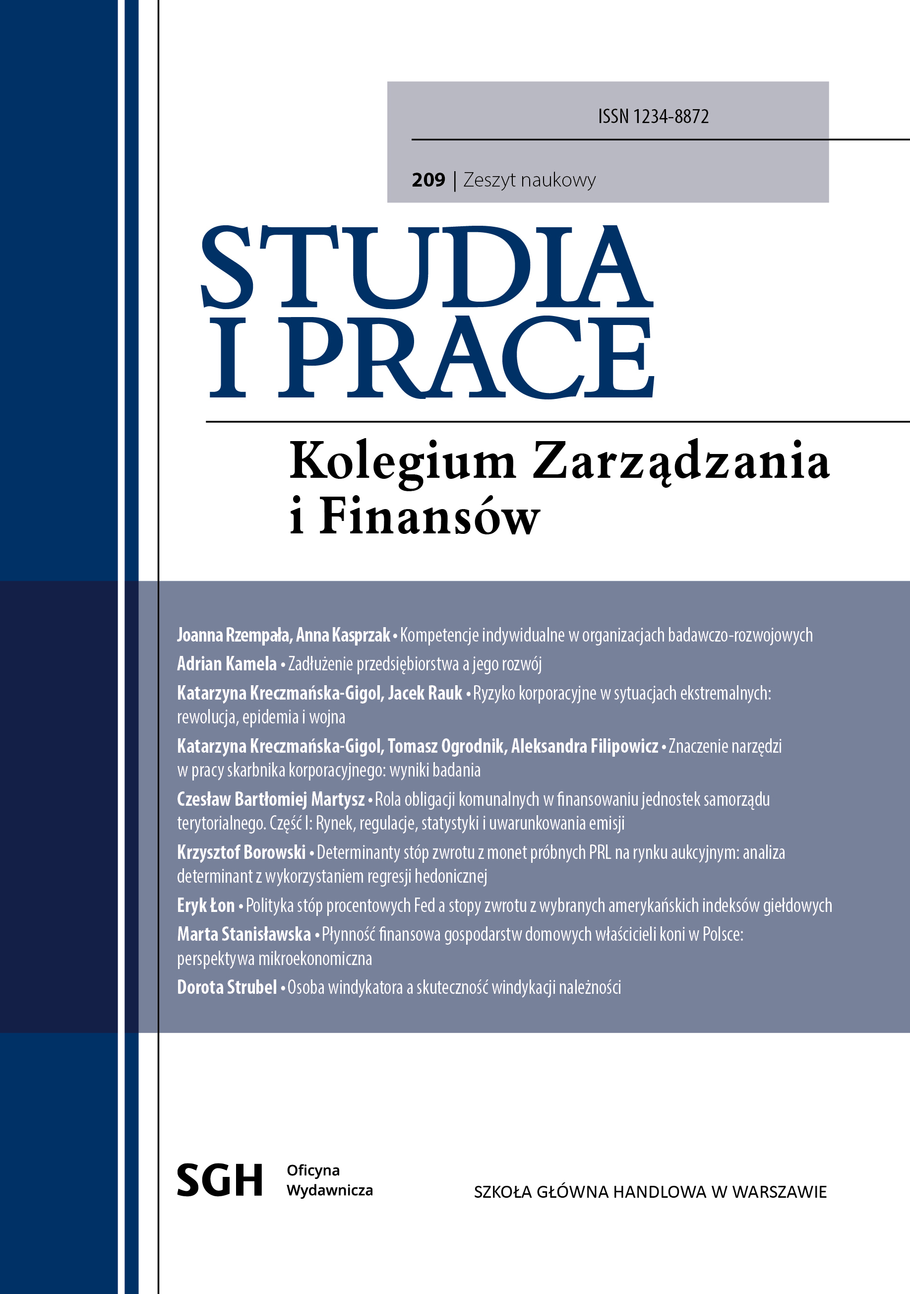 					Pokaż  Nr 209 (2026): Studia i Prace
				